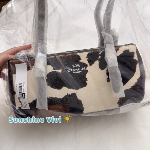 NWT Coach Asher Shoulder Bag With Cow Print CCC85 Cow Printed Haircalf Cow Multi - Picture 9 of 10